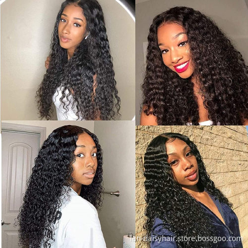 Fast Shipping Brazilian Deep wave HD Lace  Wig 100%  Human Hair 150% density 13x4 Thin Transparent HD Lace Frontal Closure Wigs